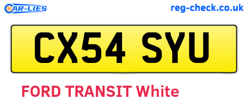 CX54SYU are the vehicle registration plates.
