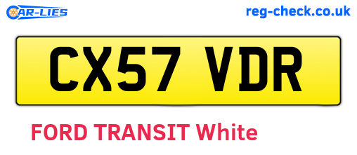 CX57VDR are the vehicle registration plates.