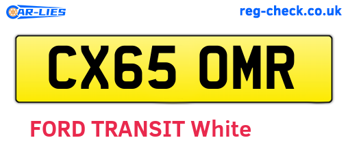 CX65OMR are the vehicle registration plates.