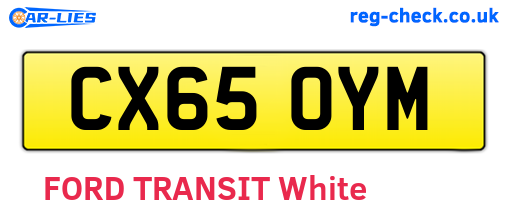 CX65OYM are the vehicle registration plates.