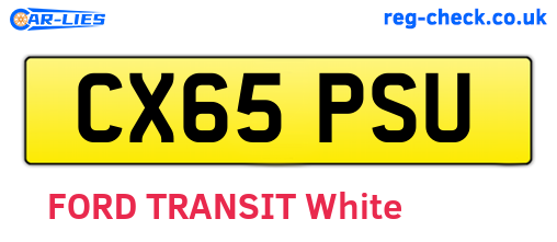 CX65PSU are the vehicle registration plates.