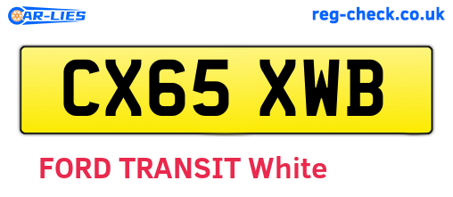 CX65XWB are the vehicle registration plates.