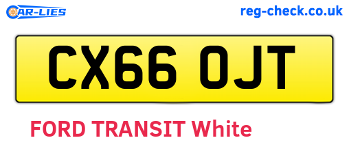 CX66OJT are the vehicle registration plates.