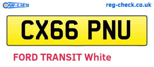 CX66PNU are the vehicle registration plates.
