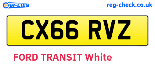 CX66RVZ are the vehicle registration plates.