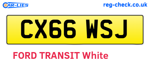 CX66WSJ are the vehicle registration plates.