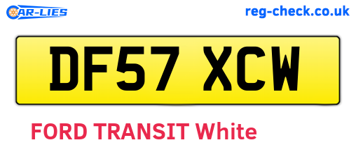 DF57XCW are the vehicle registration plates.