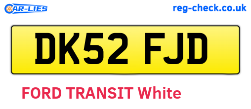 DK52FJD are the vehicle registration plates.