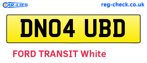 DN04UBD are the vehicle registration plates.