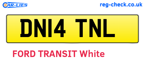 DN14TNL are the vehicle registration plates.