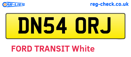 DN54ORJ are the vehicle registration plates.