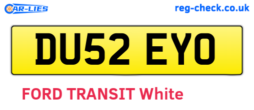 DU52EYO are the vehicle registration plates.