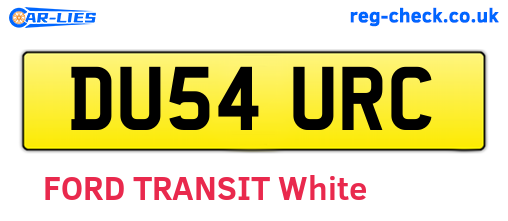 DU54URC are the vehicle registration plates.