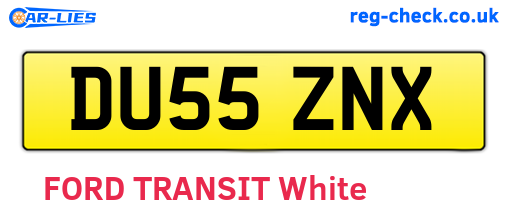 DU55ZNX are the vehicle registration plates.