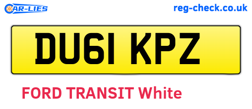 DU61KPZ are the vehicle registration plates.