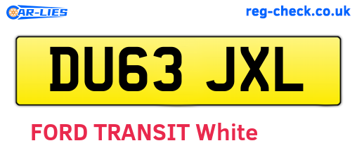 DU63JXL are the vehicle registration plates.