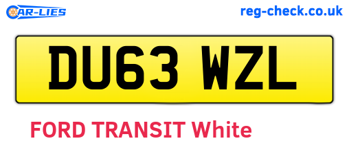 DU63WZL are the vehicle registration plates.