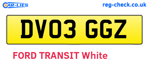 DV03GGZ are the vehicle registration plates.