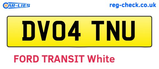 DV04TNU are the vehicle registration plates.