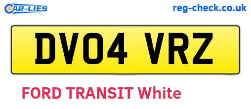 DV04VRZ are the vehicle registration plates.