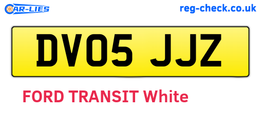 DV05JJZ are the vehicle registration plates.