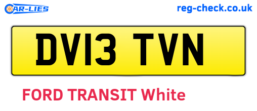 DV13TVN are the vehicle registration plates.