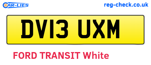 DV13UXM are the vehicle registration plates.