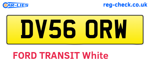 DV56ORW are the vehicle registration plates.