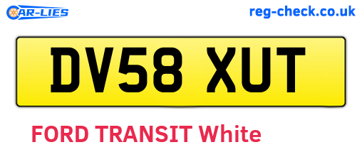 DV58XUT are the vehicle registration plates.