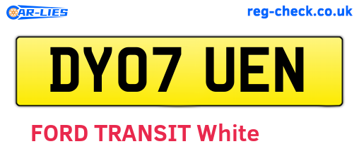 DY07UEN are the vehicle registration plates.