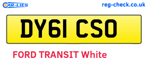 DY61CSO are the vehicle registration plates.