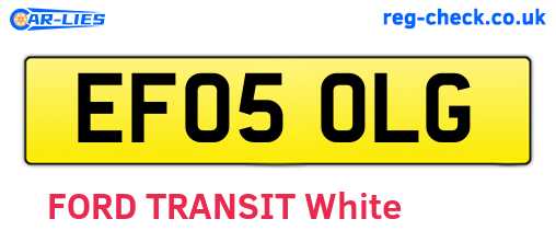 EF05OLG are the vehicle registration plates.