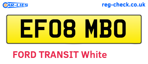 EF08MBO are the vehicle registration plates.