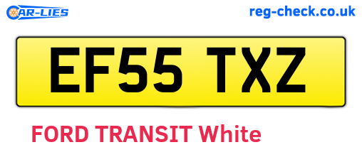 EF55TXZ are the vehicle registration plates.