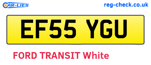 EF55YGU are the vehicle registration plates.