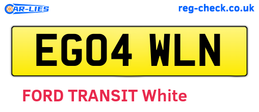 EG04WLN are the vehicle registration plates.