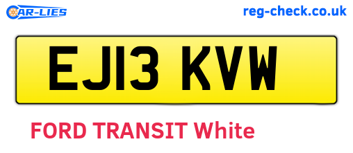 EJ13KVW are the vehicle registration plates.
