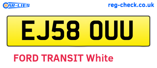 EJ58OUU are the vehicle registration plates.