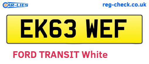 EK63WEF are the vehicle registration plates.