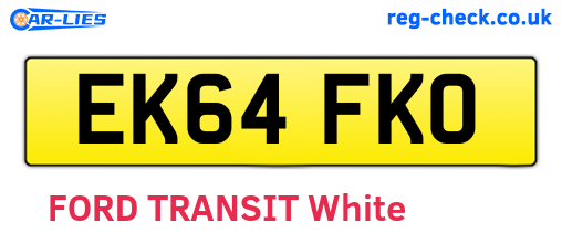 EK64FKO are the vehicle registration plates.