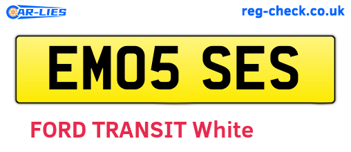 EM05SES are the vehicle registration plates.