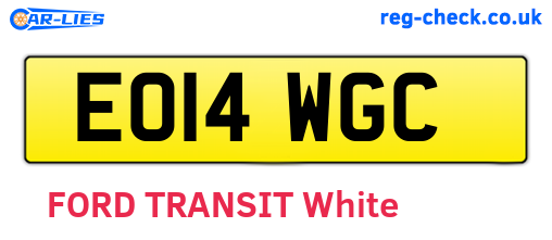 EO14WGC are the vehicle registration plates.