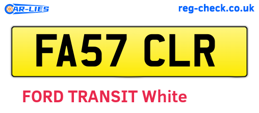 FA57CLR are the vehicle registration plates.