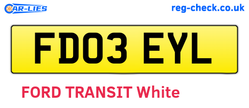 FD03EYL are the vehicle registration plates.