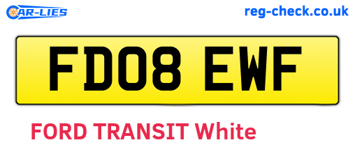 FD08EWF are the vehicle registration plates.