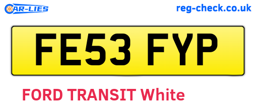 FE53FYP are the vehicle registration plates.