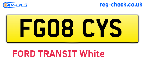 FG08CYS are the vehicle registration plates.