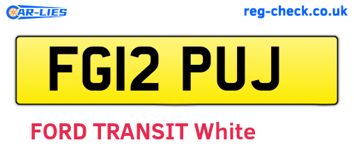 FG12PUJ are the vehicle registration plates.