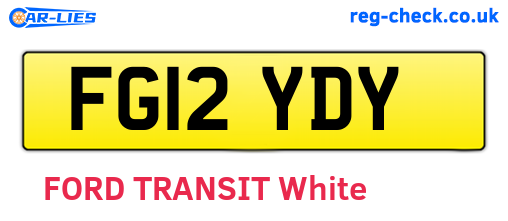 FG12YDY are the vehicle registration plates.