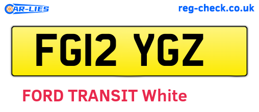 FG12YGZ are the vehicle registration plates.